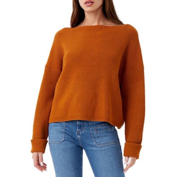 French Connection Rust Sweater Women’s XS Orange Oversized Knit Cozy Pullover - Picture 1 of 8